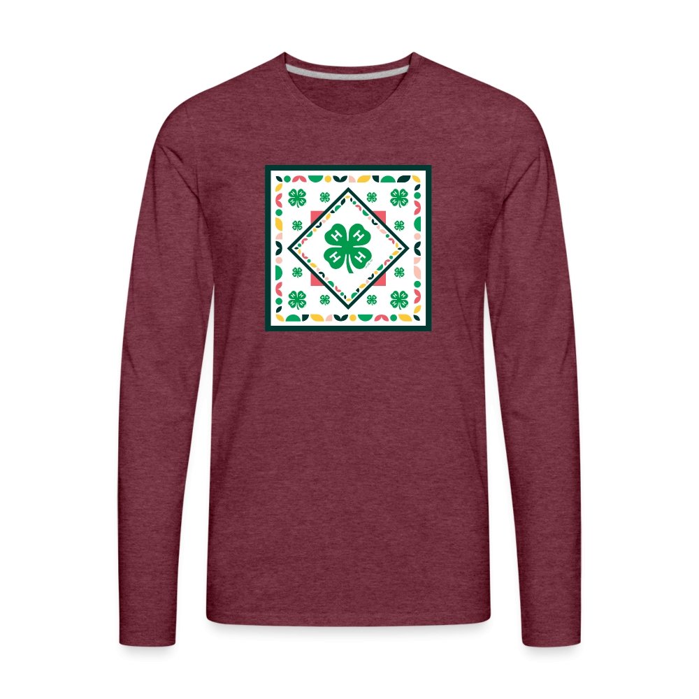 4-H Clover Tile with Border Premium Long Sleeve T-Shirt - Shop 4-H