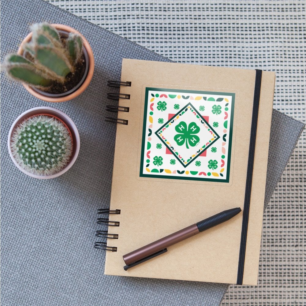 4-H Clover Tile with Border Sticker - Shop 4-H