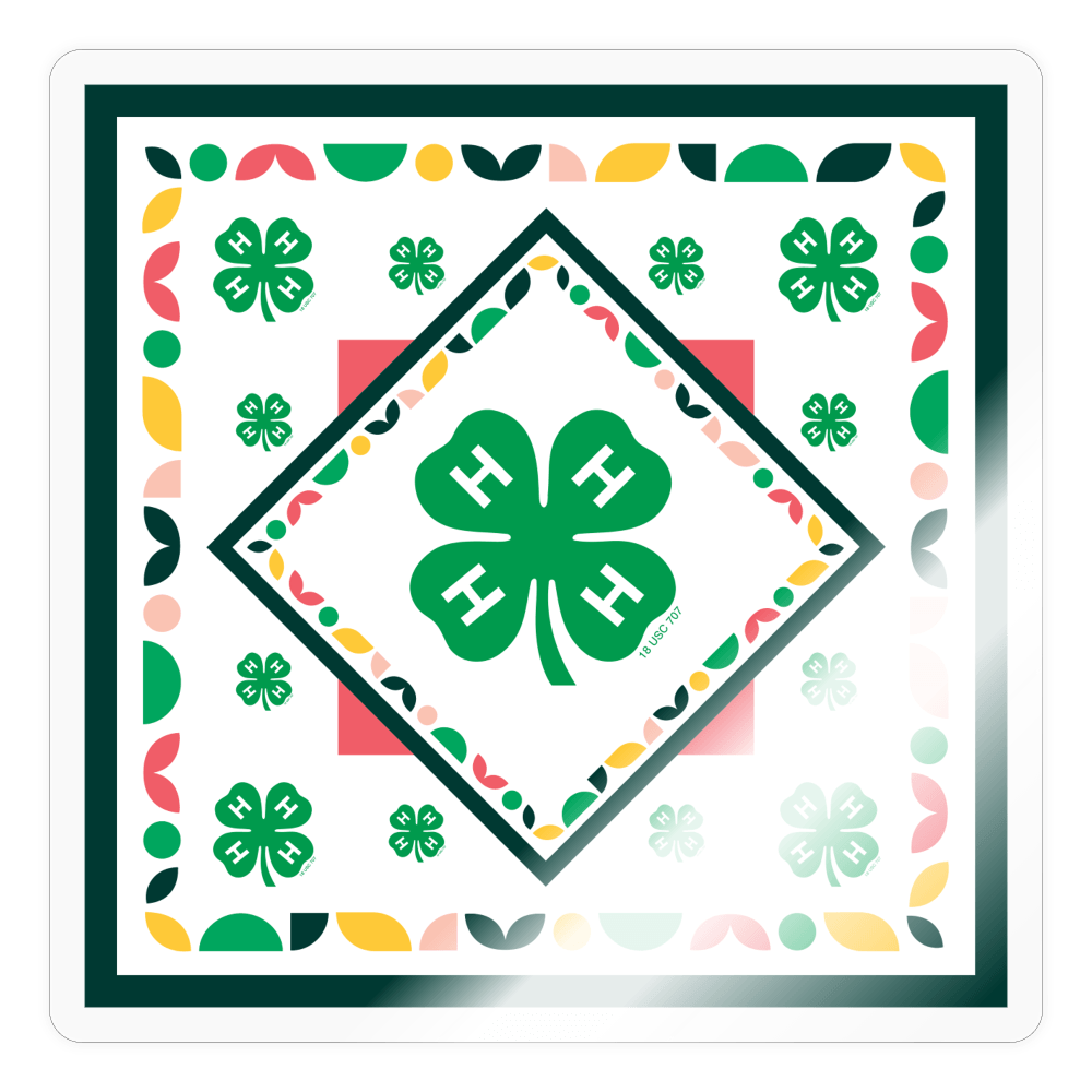4-H Clover Tile with Border Sticker - Shop 4-H