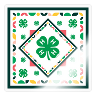 4-H Clover Tile with Border Sticker - Shop 4-H