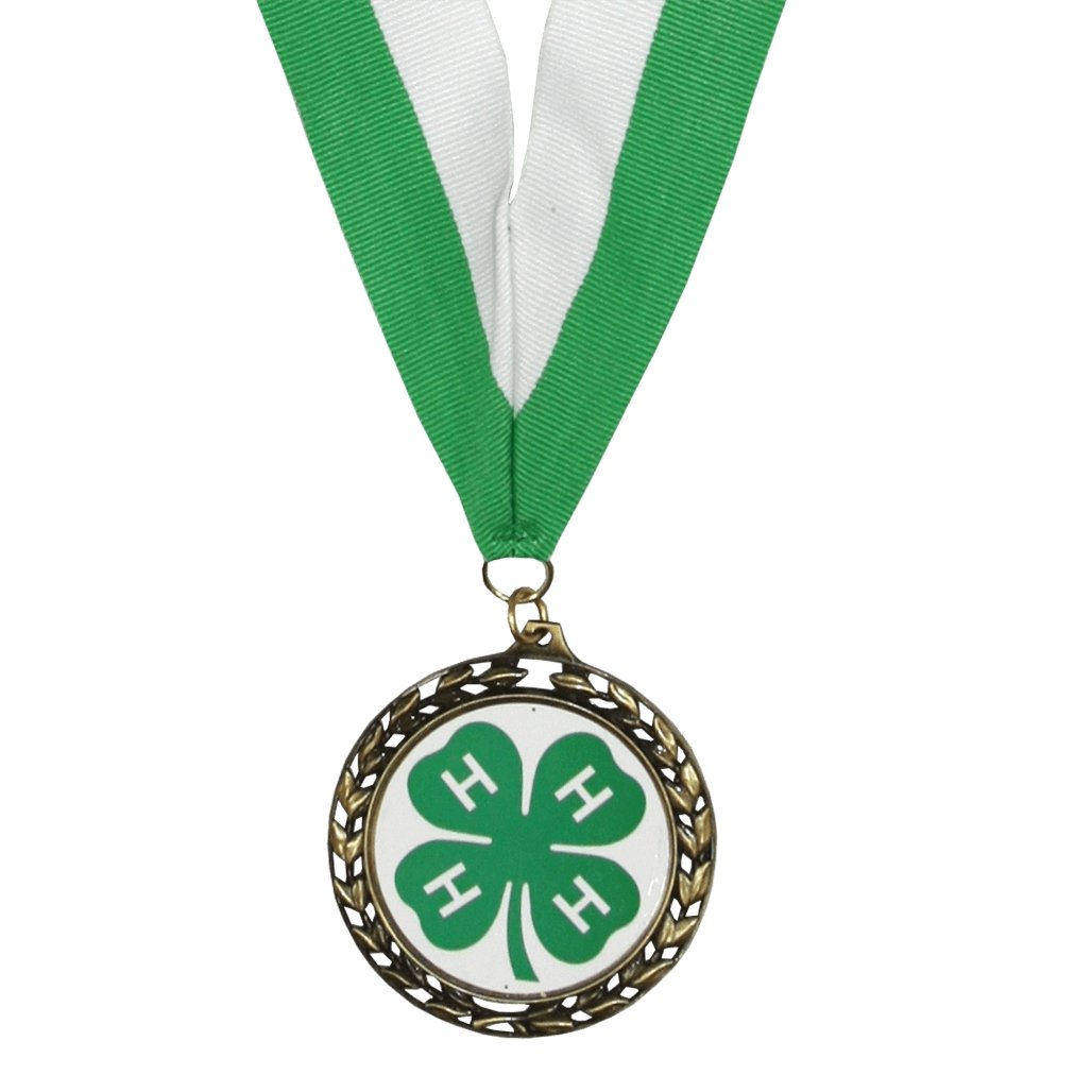 4-H Medal With Green & White Ribbon (Non-Custom) - Shop 4-H