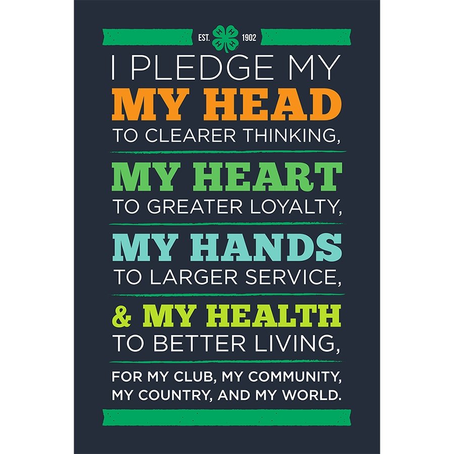 4-H Pledge Print - Dark Background - Shop 4-H