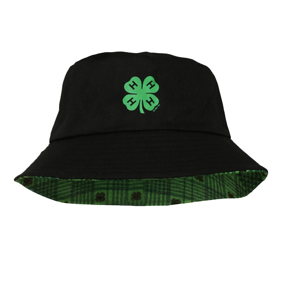 4-H Reversible Bucket Hat Black\Green Plaid - Shop 4-H