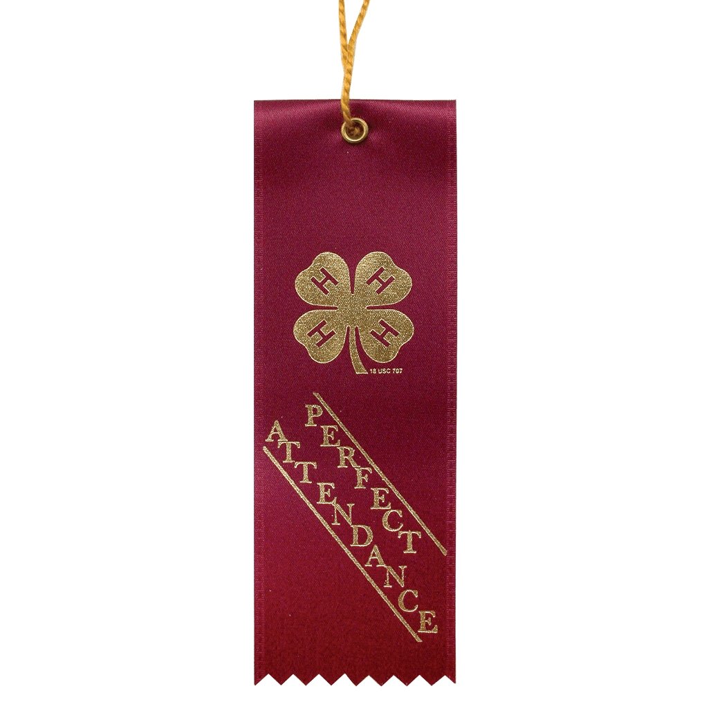 Dark Red Perfect Attendance Ribbon - Shop 4-H