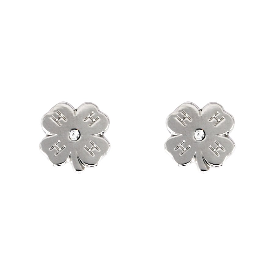 Embellished Clover Stud Earrings - Shop 4-H