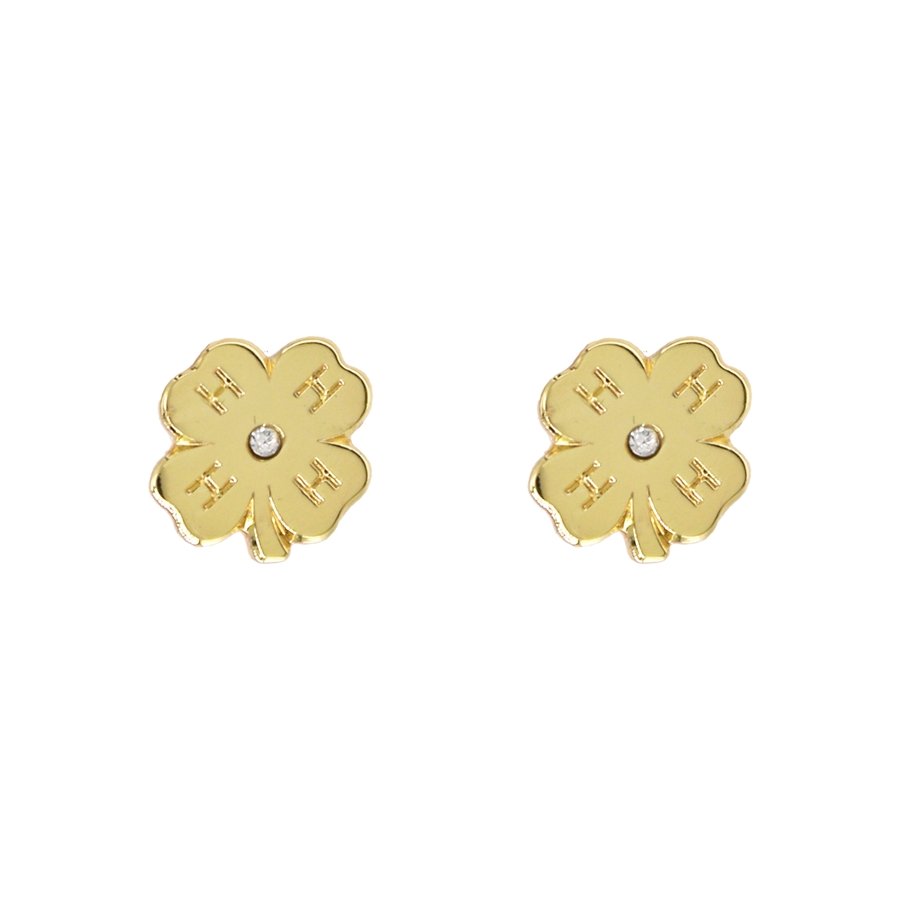Embellished Clover Stud Earrings - Shop 4-H