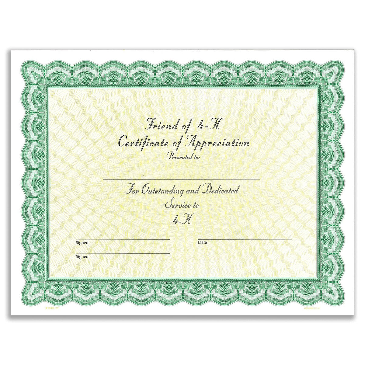 Friend of 4-H Certificate (pkg/25) - Shop 4-H