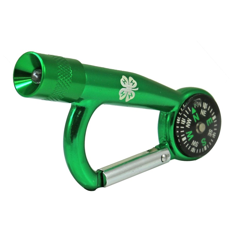 Mini Carabiner Keychain W/ Flashlight & Compass - Shop 4-H