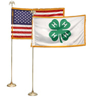 Mounted 4' x 6' 4-H & USA Flag Set - Shop 4-H
