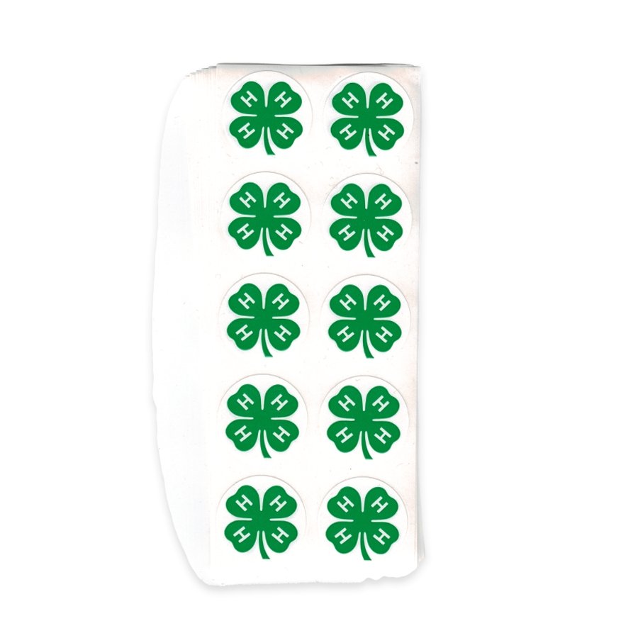 White Round Clover Sticker Pack of 100 - Shop 4-H