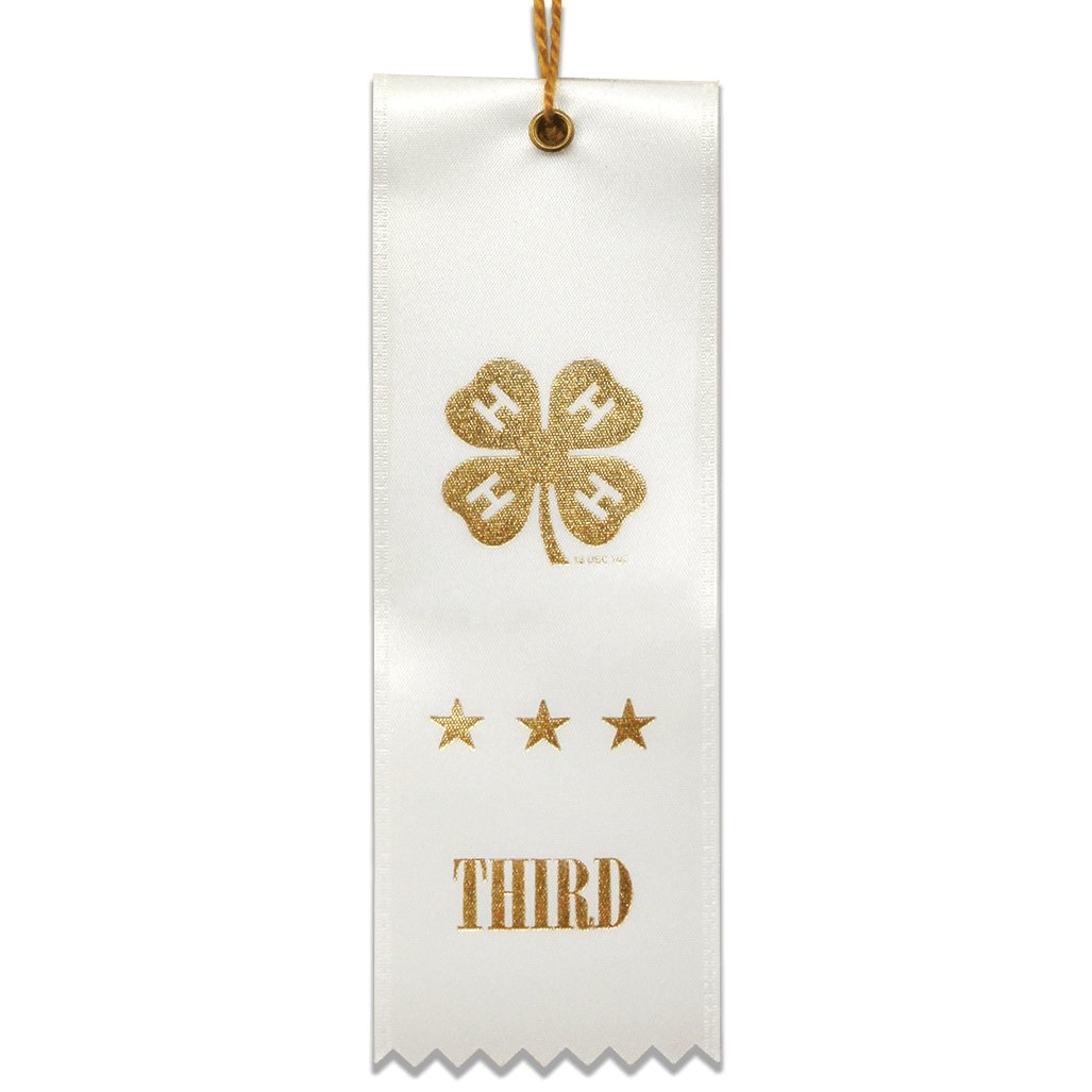 White Third Place Ribbon - Shop 4-H